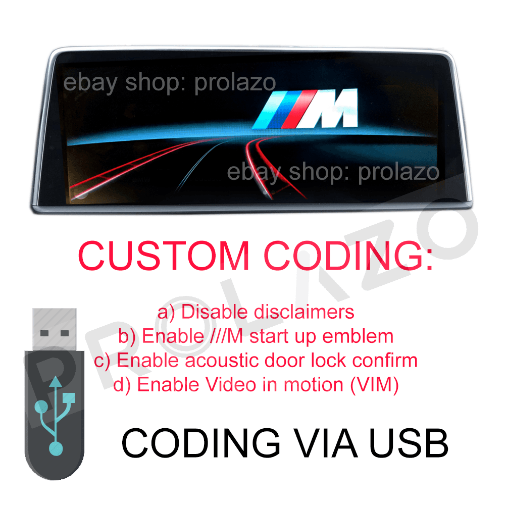 BMW NBT and EVO CUSTOM CODING via USB / disable disclaimers, M startup logo VIM