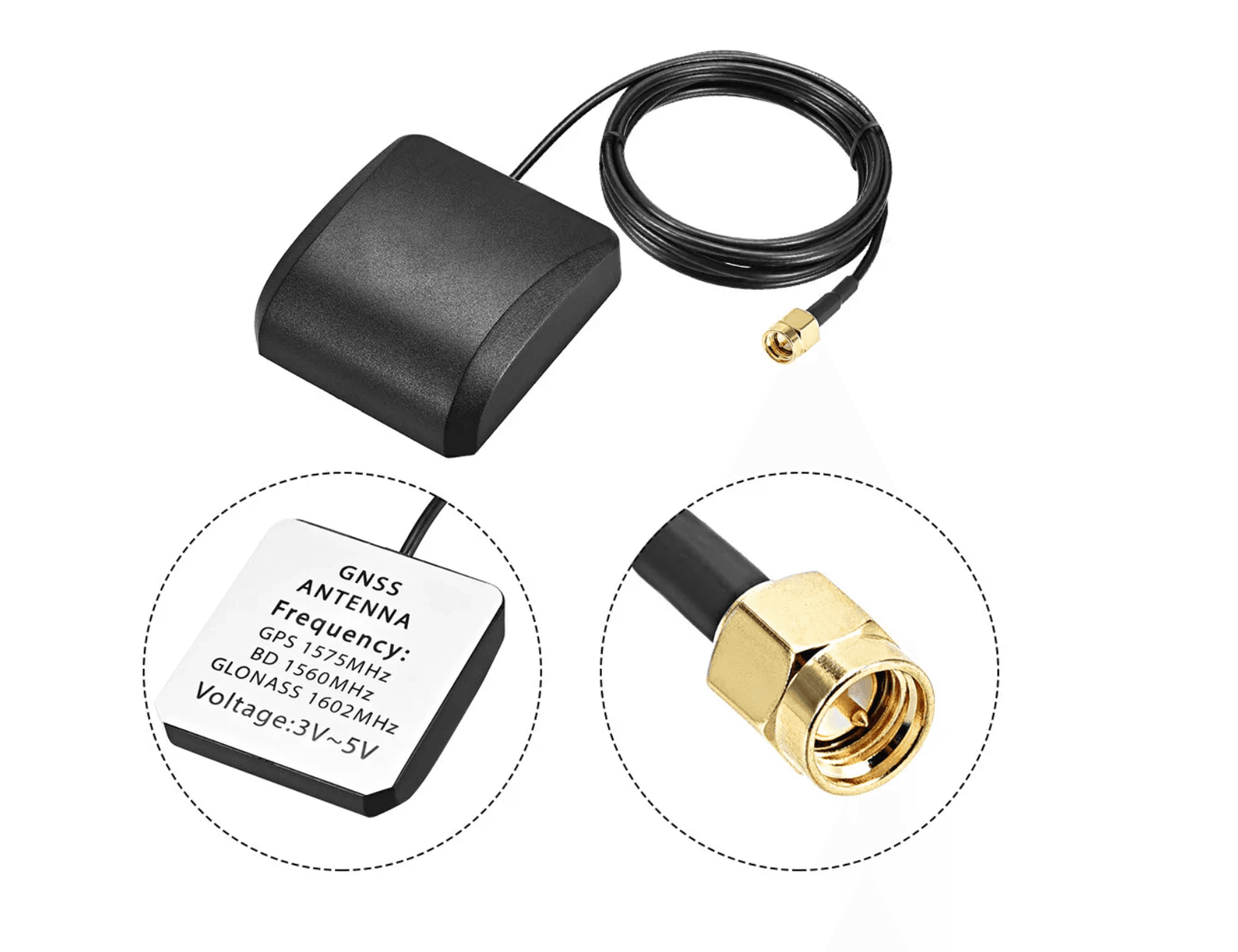GPS Antenna Aerial For Android Car Stereo SMA Screw On Connector SAT NAV UK